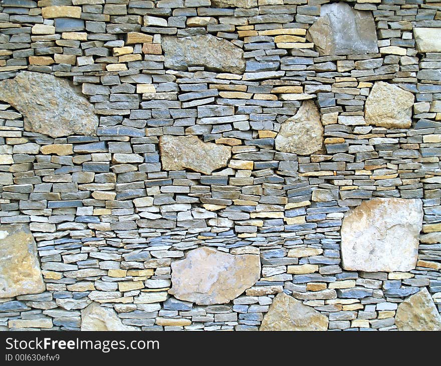 Horizontal view of a layered, sandstone exterior wall building facade. A close up of a brick wall which can be used as background. Horizontal view of a layered, sandstone exterior wall building facade. A close up of a brick wall which can be used as background.