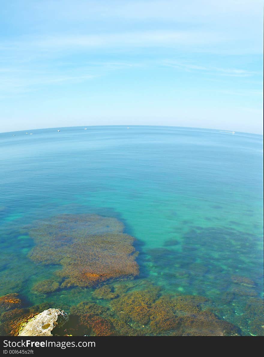 Black sea. Horizon, pure water. Black sea. Horizon, pure water.