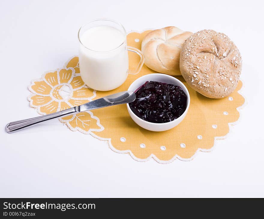 Appetizing brakfast on a white background. Appetizing brakfast on a white background