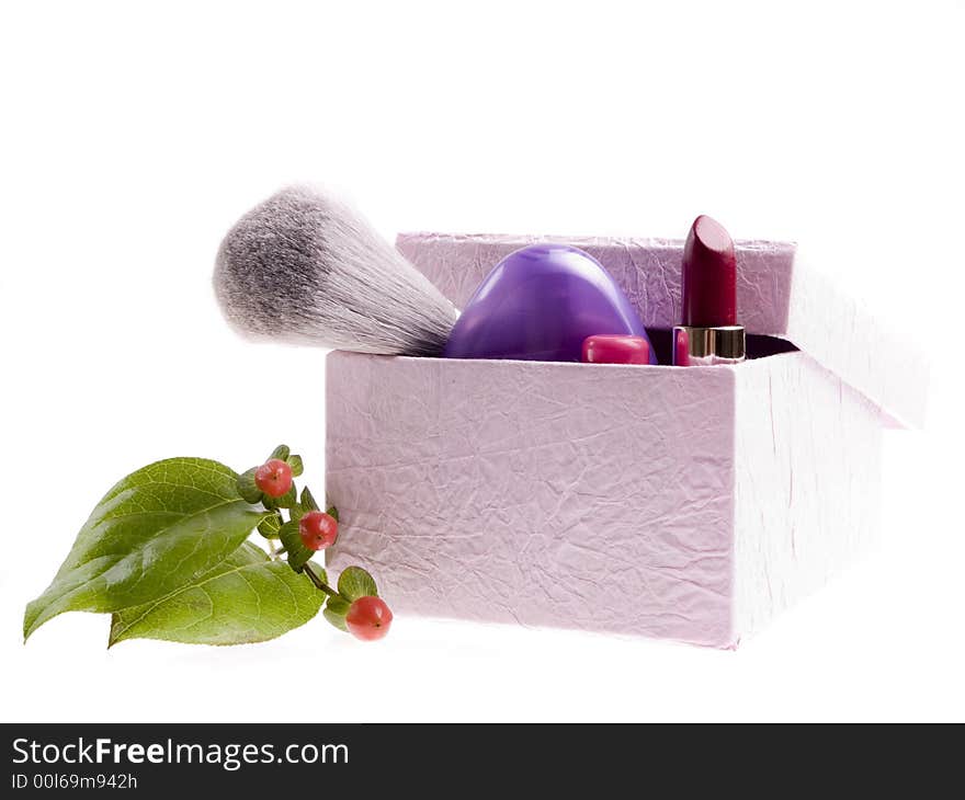 Pink Box With Cosmetics And To