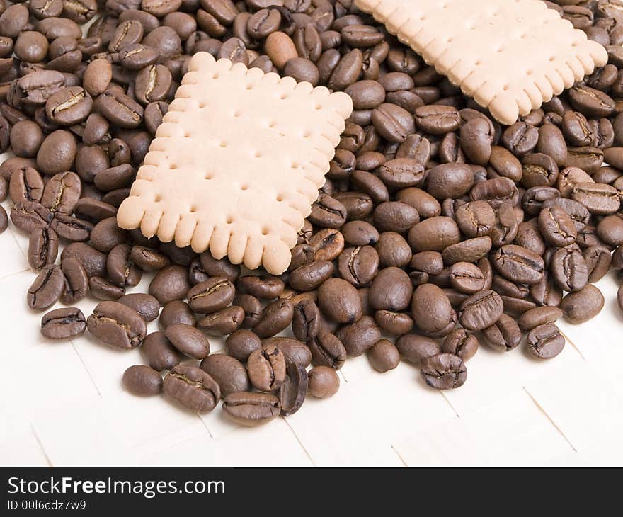 Coffee Beans And Biscuit