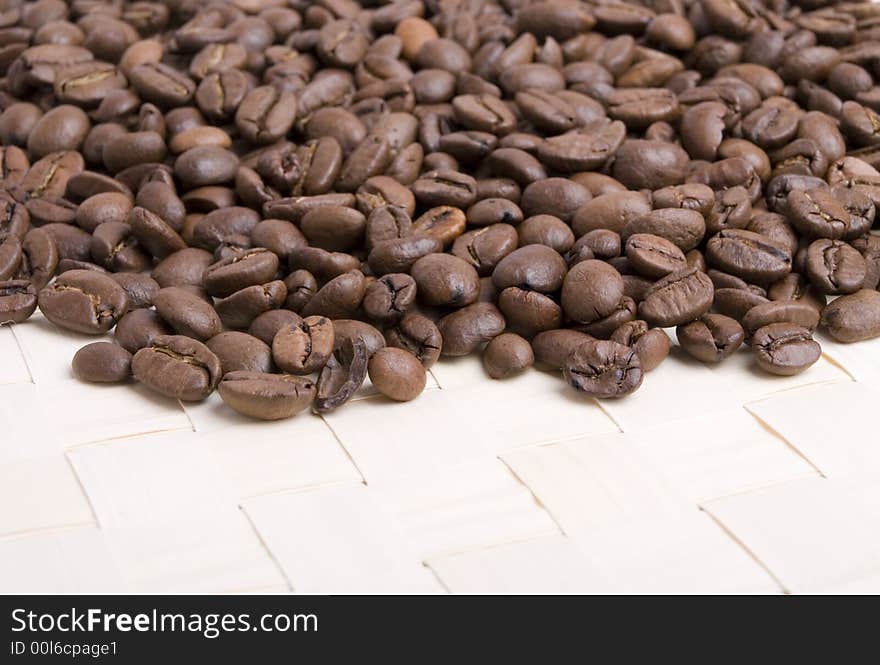 Perfect coffee beans on a white background