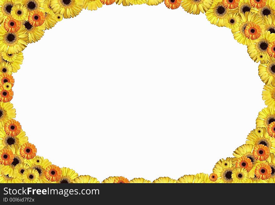 Oval border from gold flowers. Oval border from gold flowers.