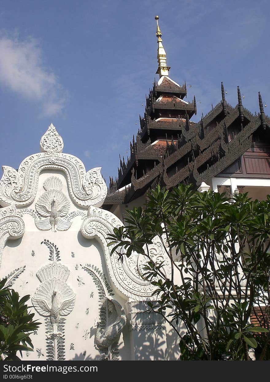 One of the many beautiful views of the Mandarin Oriental hotel Dhara Dhevi in Chiang Mai in Northern Thailand, this is part of the spa. One of the many beautiful views of the Mandarin Oriental hotel Dhara Dhevi in Chiang Mai in Northern Thailand, this is part of the spa.