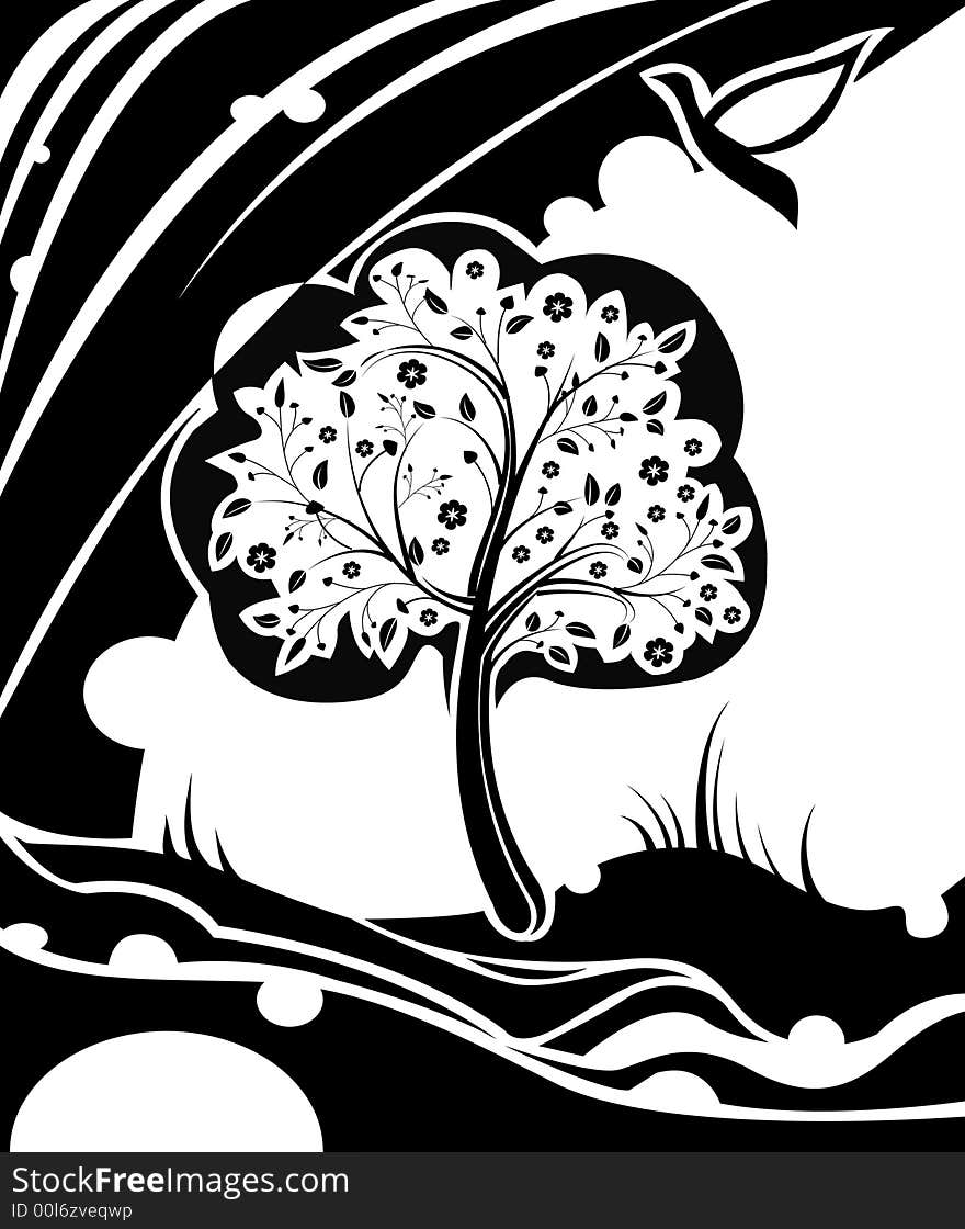 Graphic illustration of a stylized tree. Graphic illustration of a stylized tree