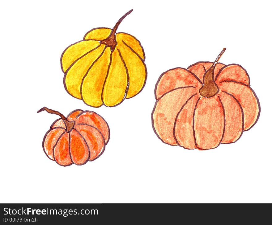 I drew this pumpkin by hand and colored it in. I drew this pumpkin by hand and colored it in.