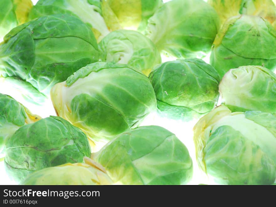 Green cabbages on white background