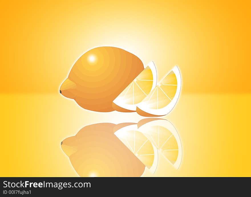 Lemon cut in half on white background. Lemon cut in half on white background