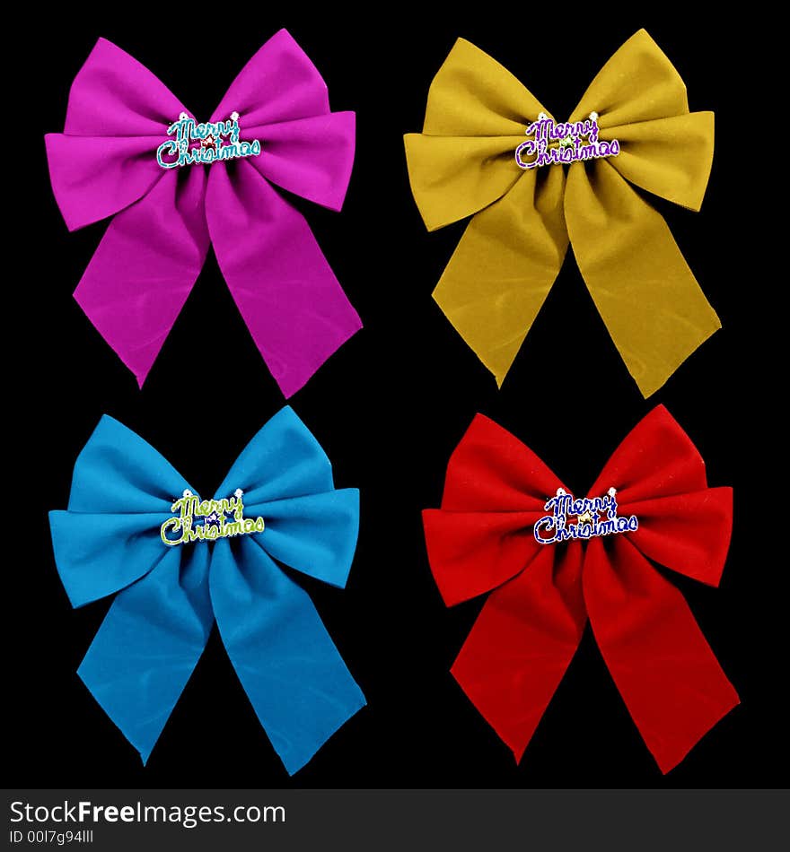 4 Colorful Christmas Bows