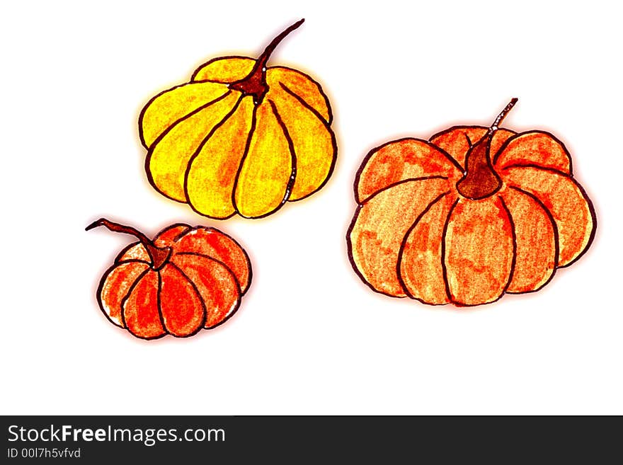 I drew this pumpkin by hand and colored it in. I drew this pumpkin by hand and colored it in.