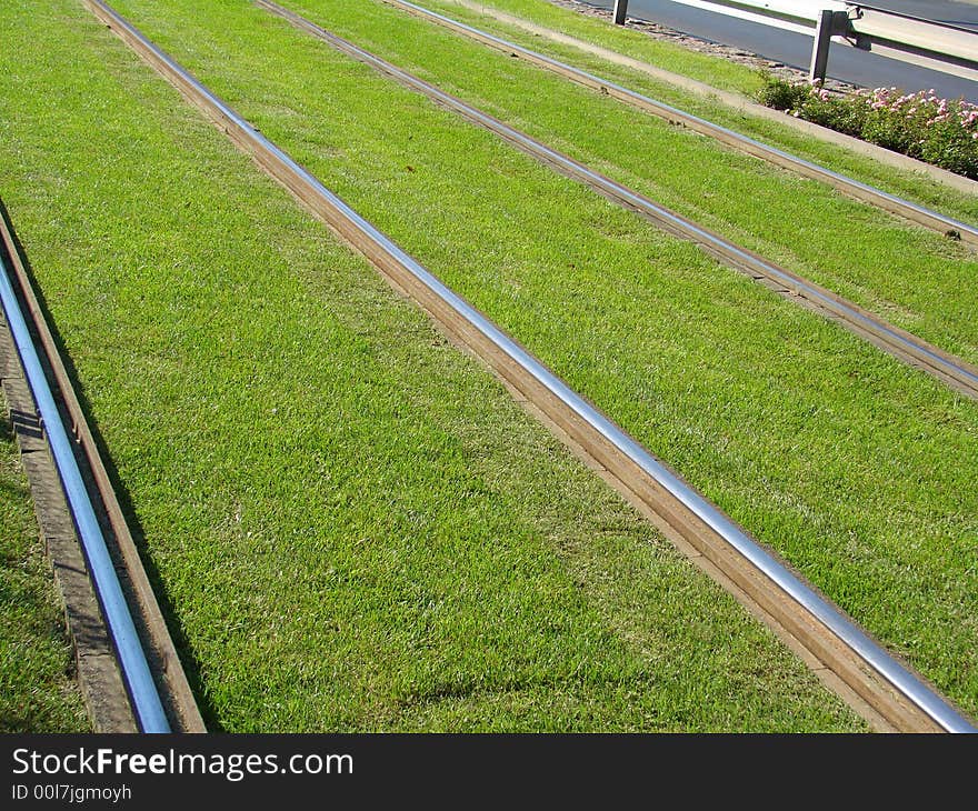 New tracks for trams in poznan poland