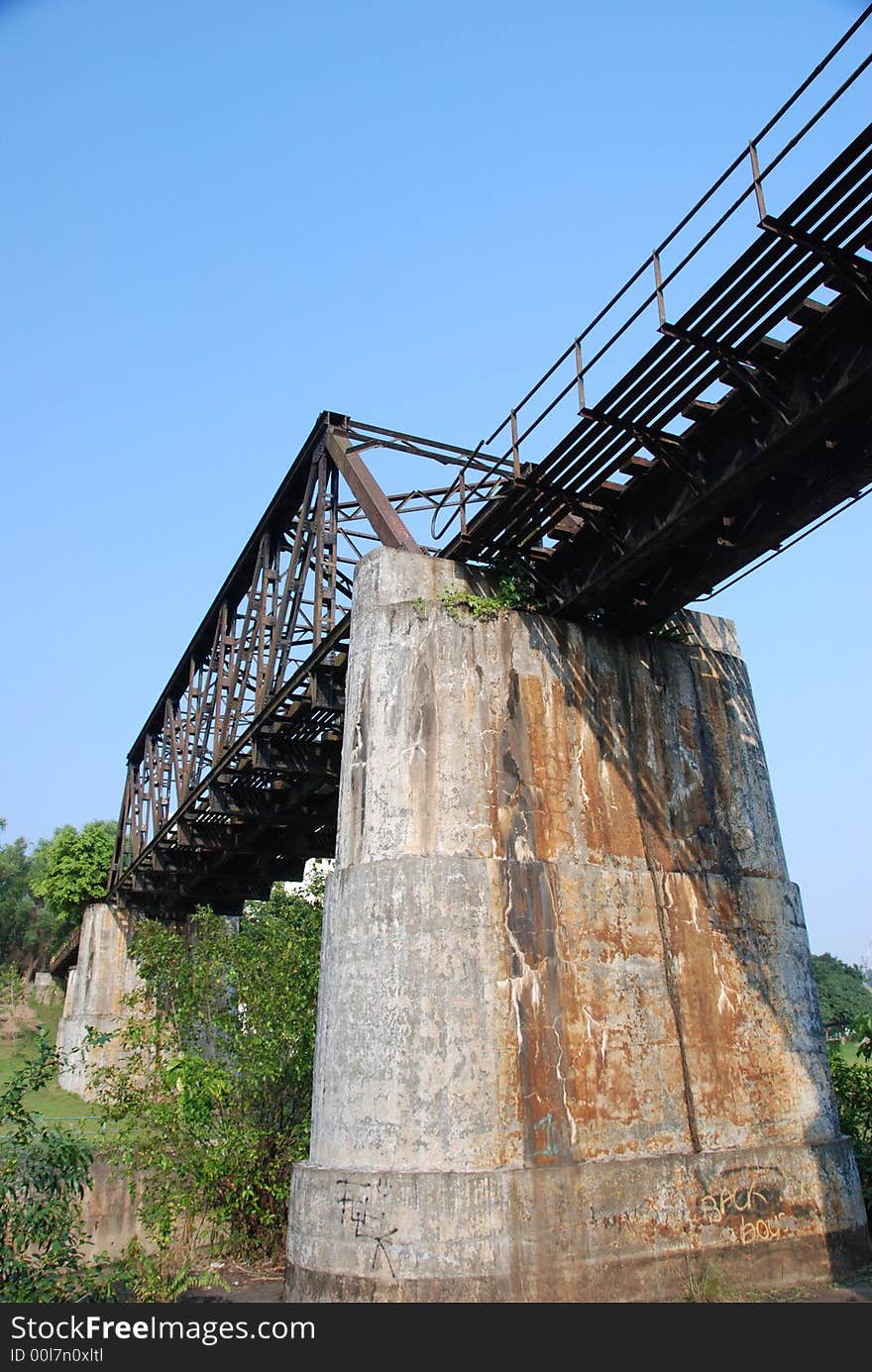 An old unused railway bridge. An old unused railway bridge