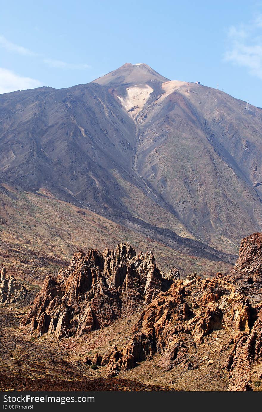 Tenerife mountain range on the Teide background