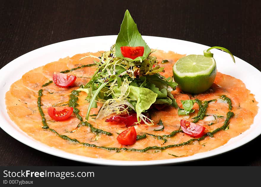 Italian dish: carpaccio with