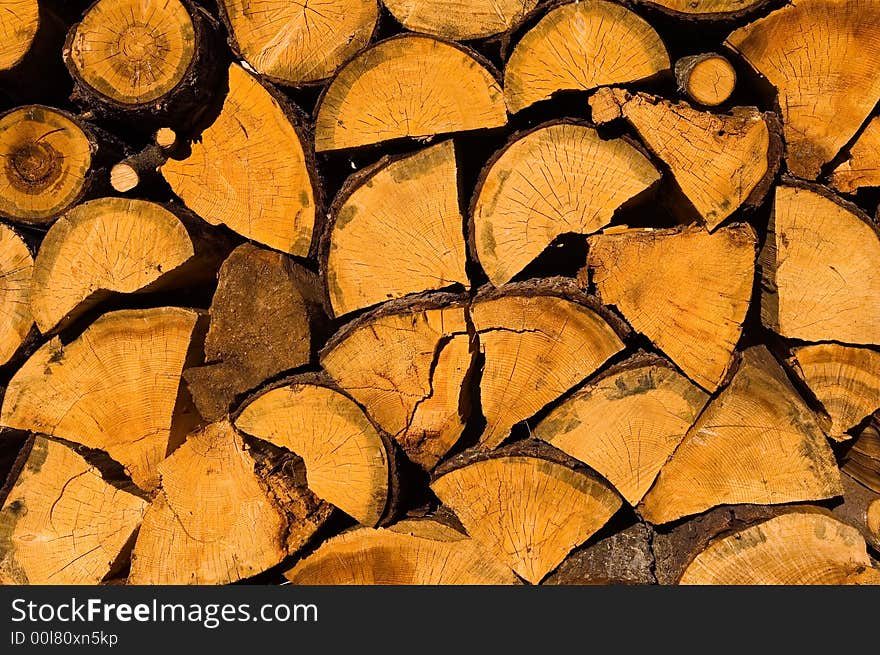 Close up on wood in Bulgarian village