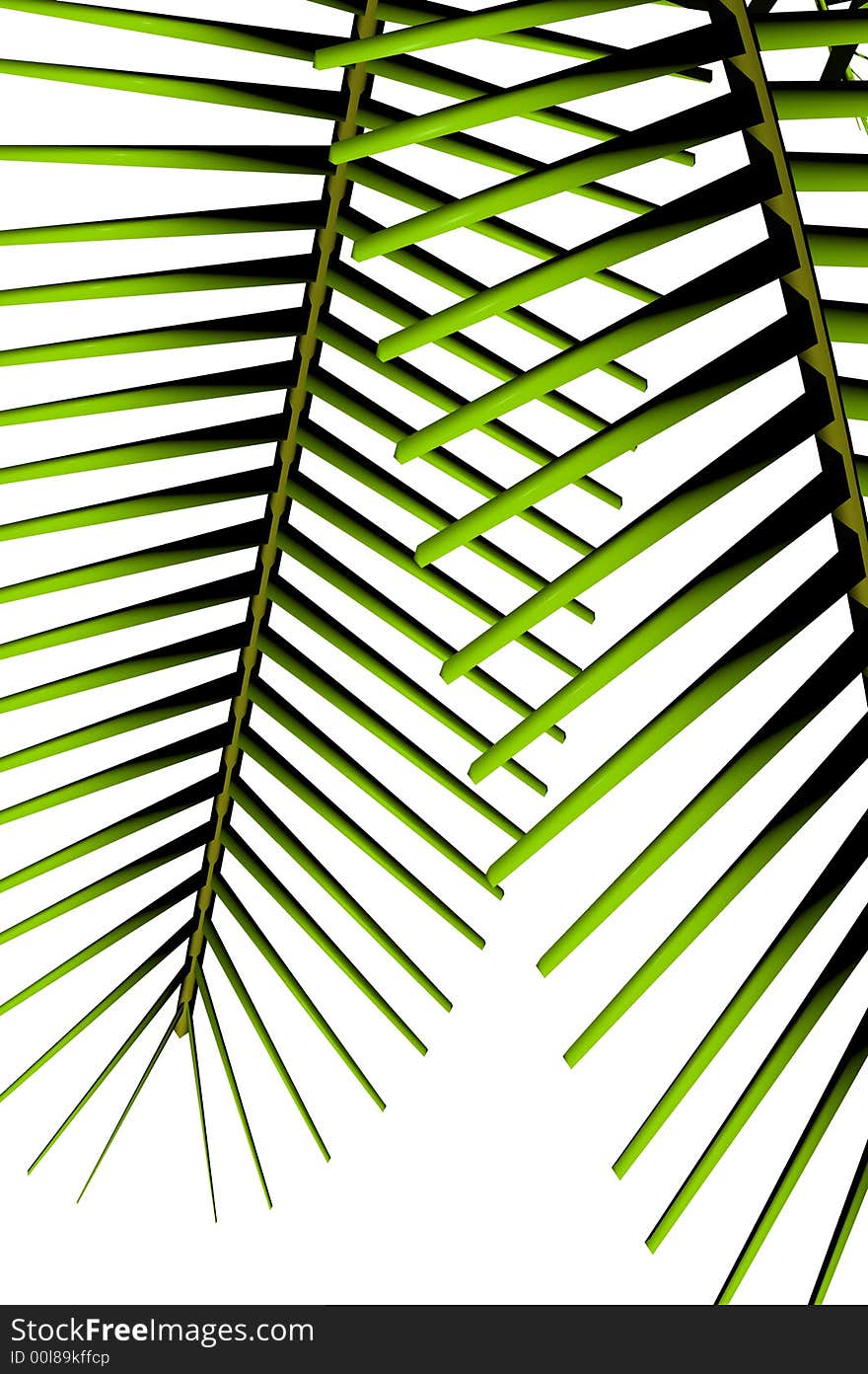 A 3D render of palm tree