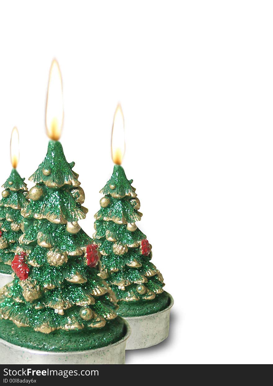 Christmases fir green tree candles