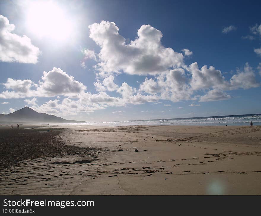 Beach of cofete canaries island spain