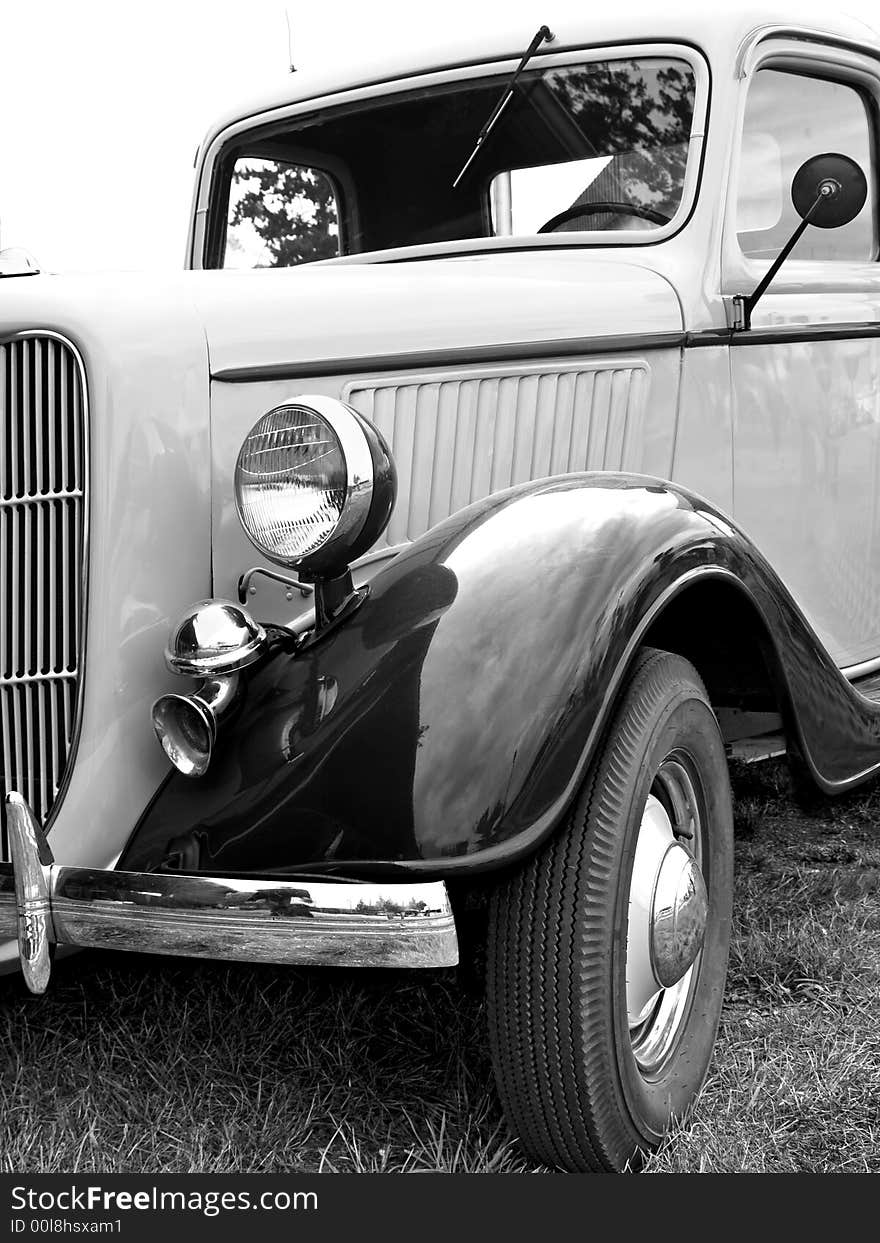 Close-up of a vintage american car. Close-up of a vintage american car