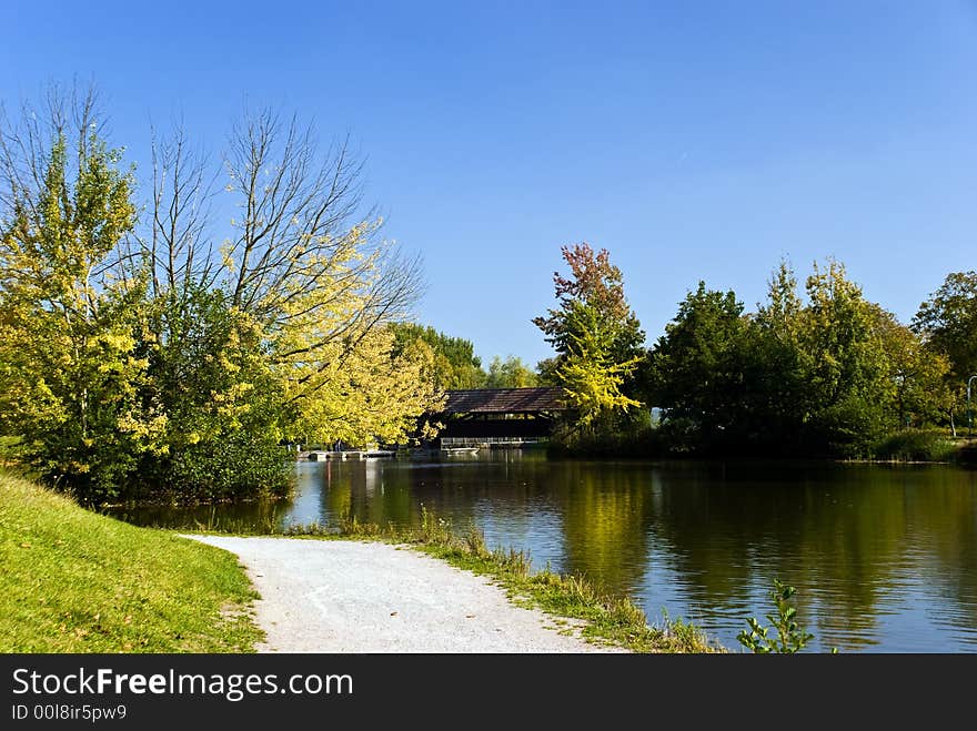 Landscape on the lake-autumnal