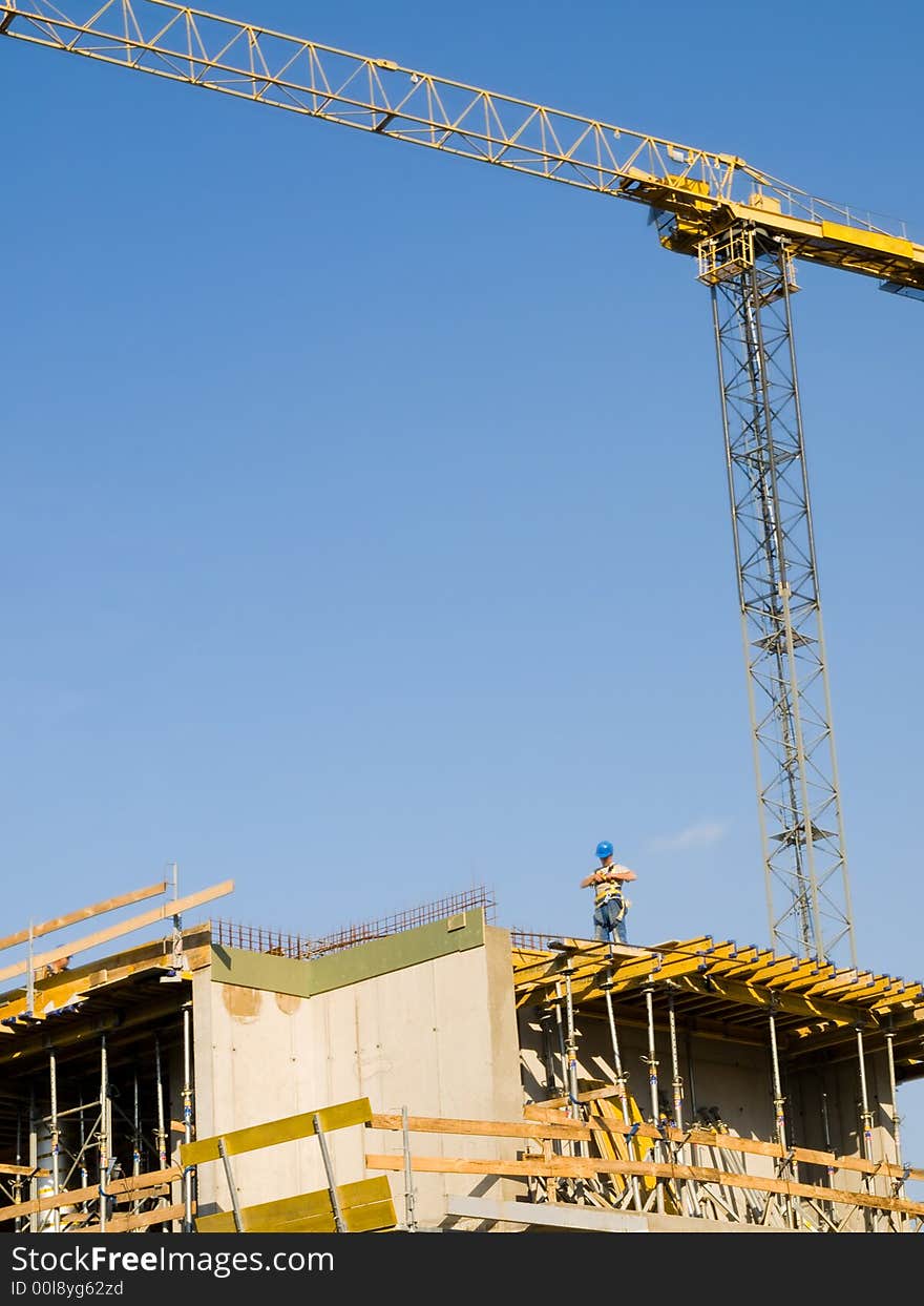 A building at the early stage of construction. A building at the early stage of construction