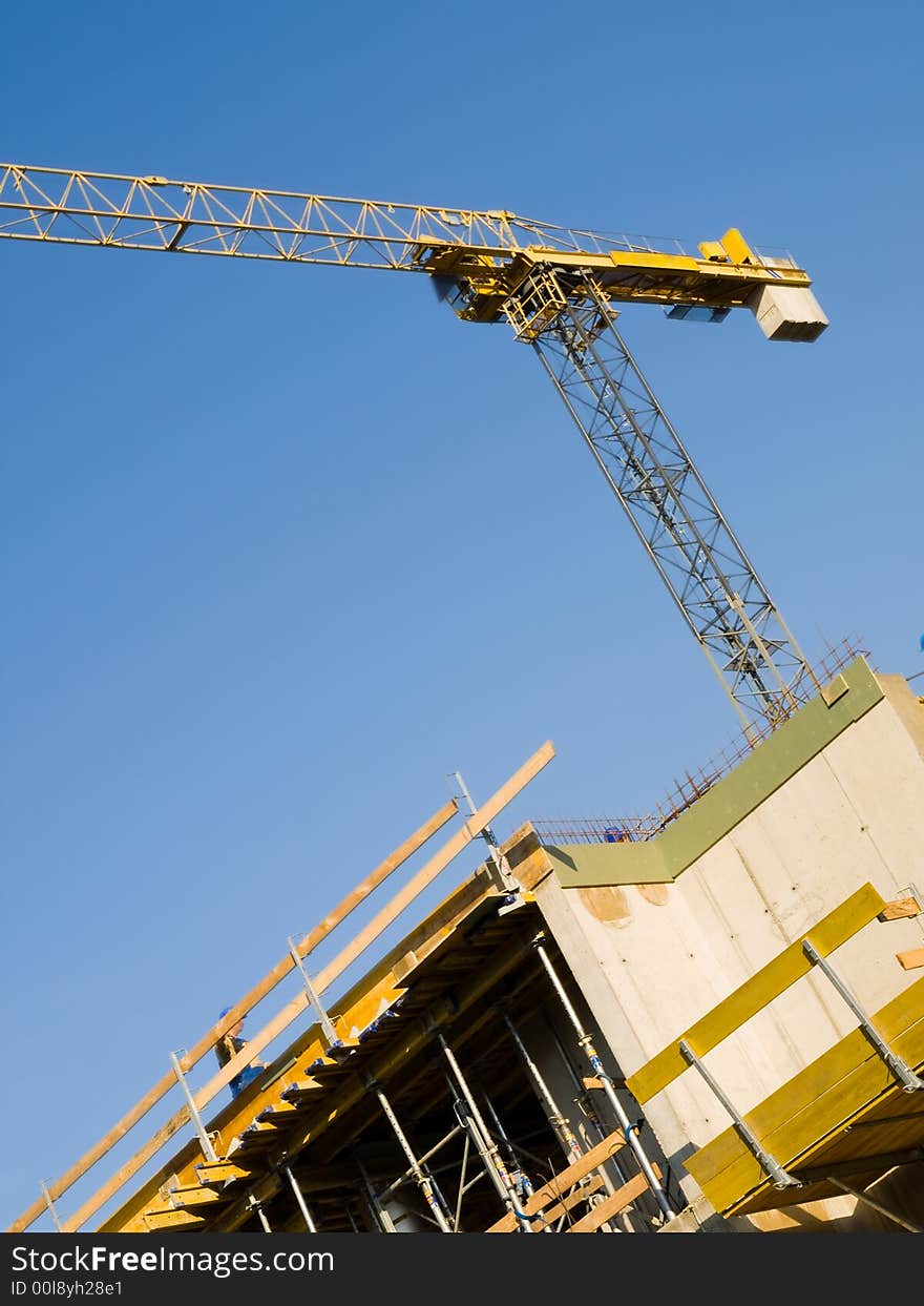 A building at the early stage of construction. A building at the early stage of construction