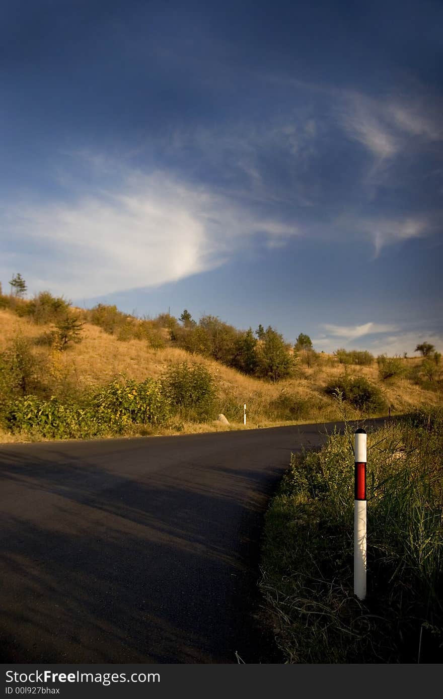 road and blue sky