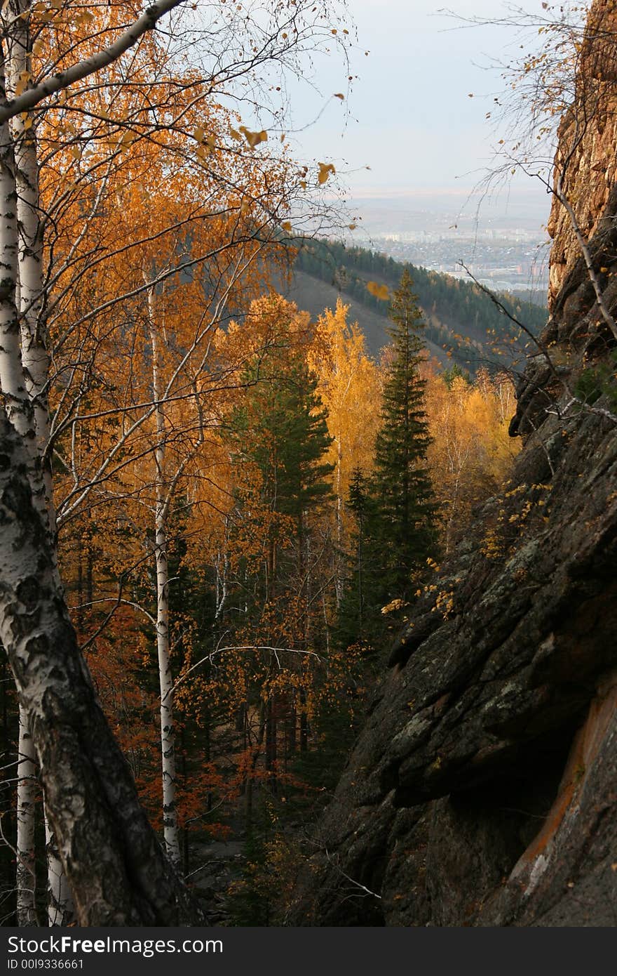 Stolby mountain in Siberia