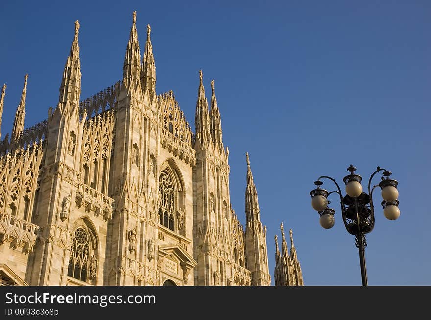 The marble facade of the dome Santa Maria Nascente in Milan - Italy. The marble facade of the dome Santa Maria Nascente in Milan - Italy