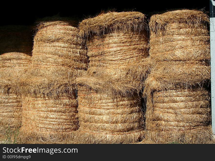 Stacked Hay Bales