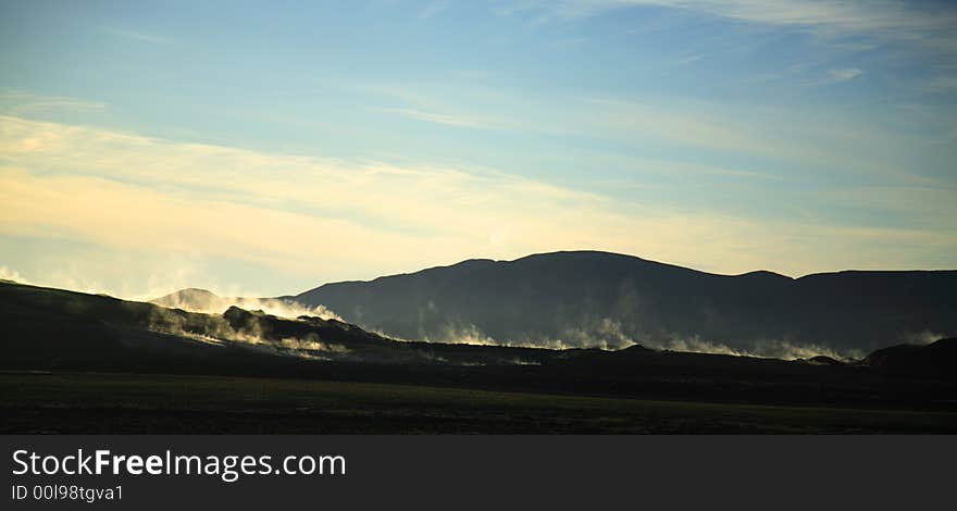 Steaming Icelandic landscape