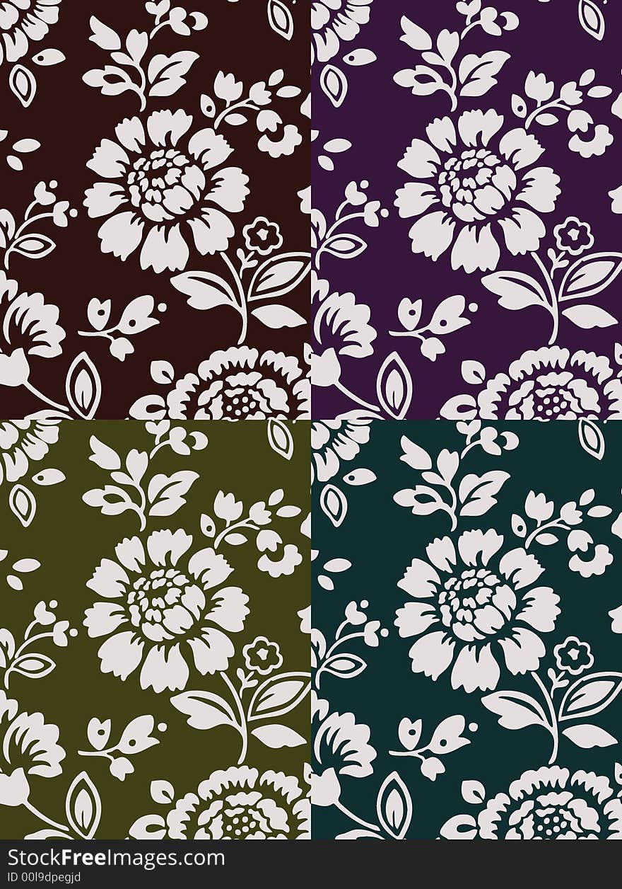 Multicolor floral texture set - background. Multicolor floral texture set - background