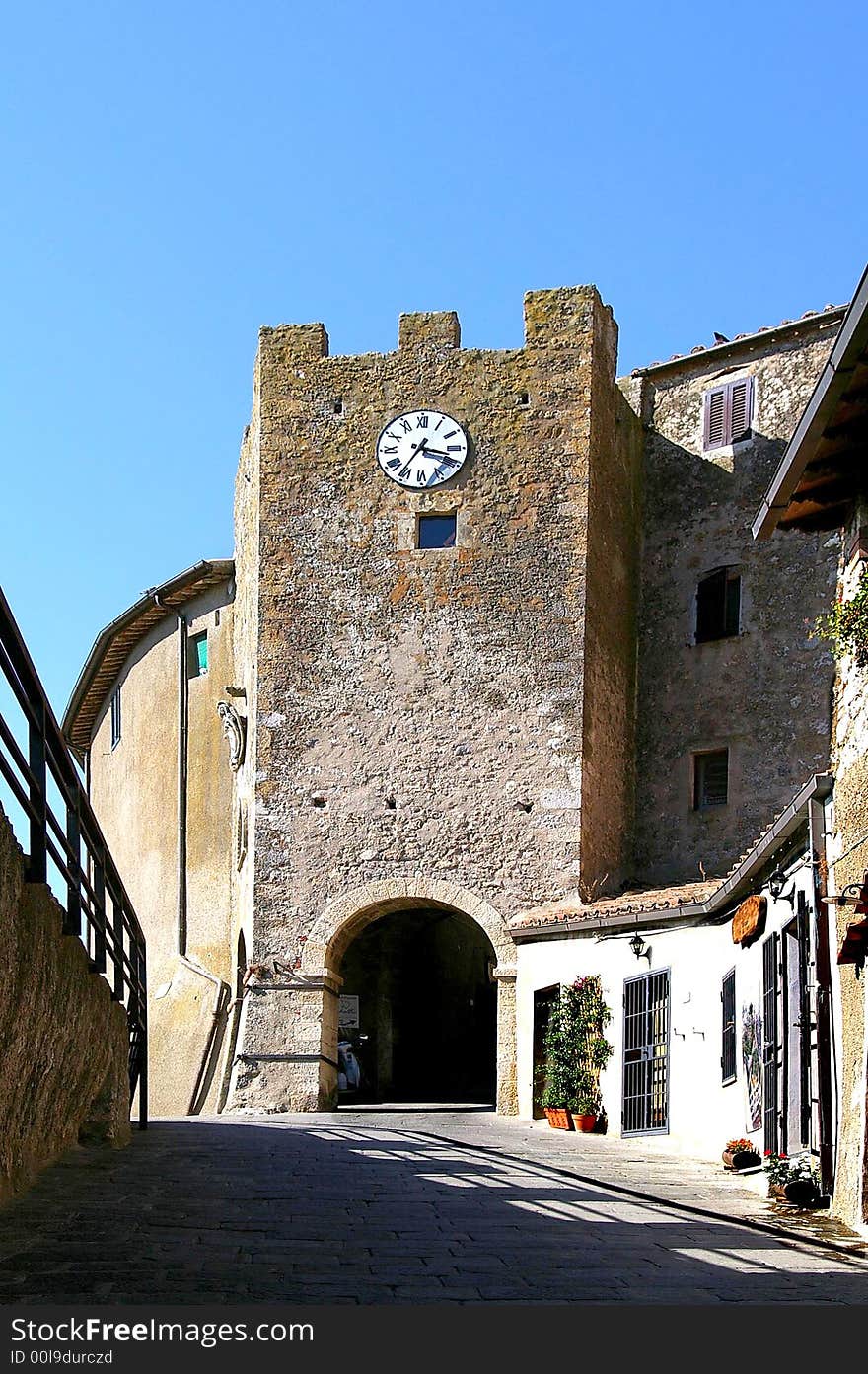 The door of fortify village in the tuscany. The door of fortify village in the tuscany