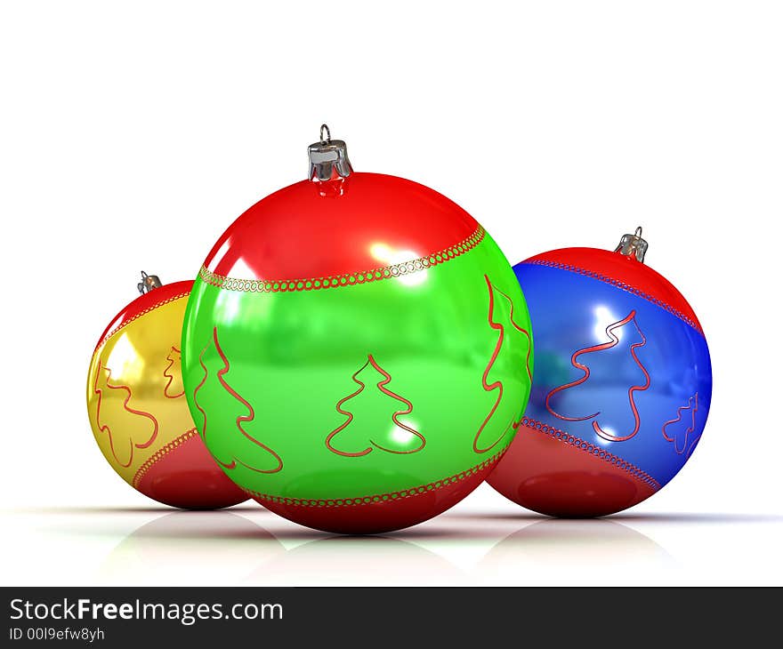 Christmas balls isolated on white background. Christmas balls isolated on white background