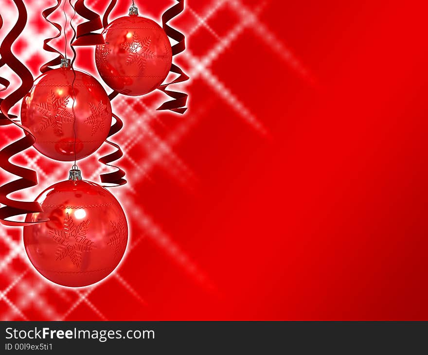 Christmas background with red balls