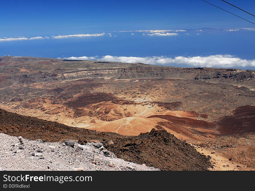 The wall of volcano crater