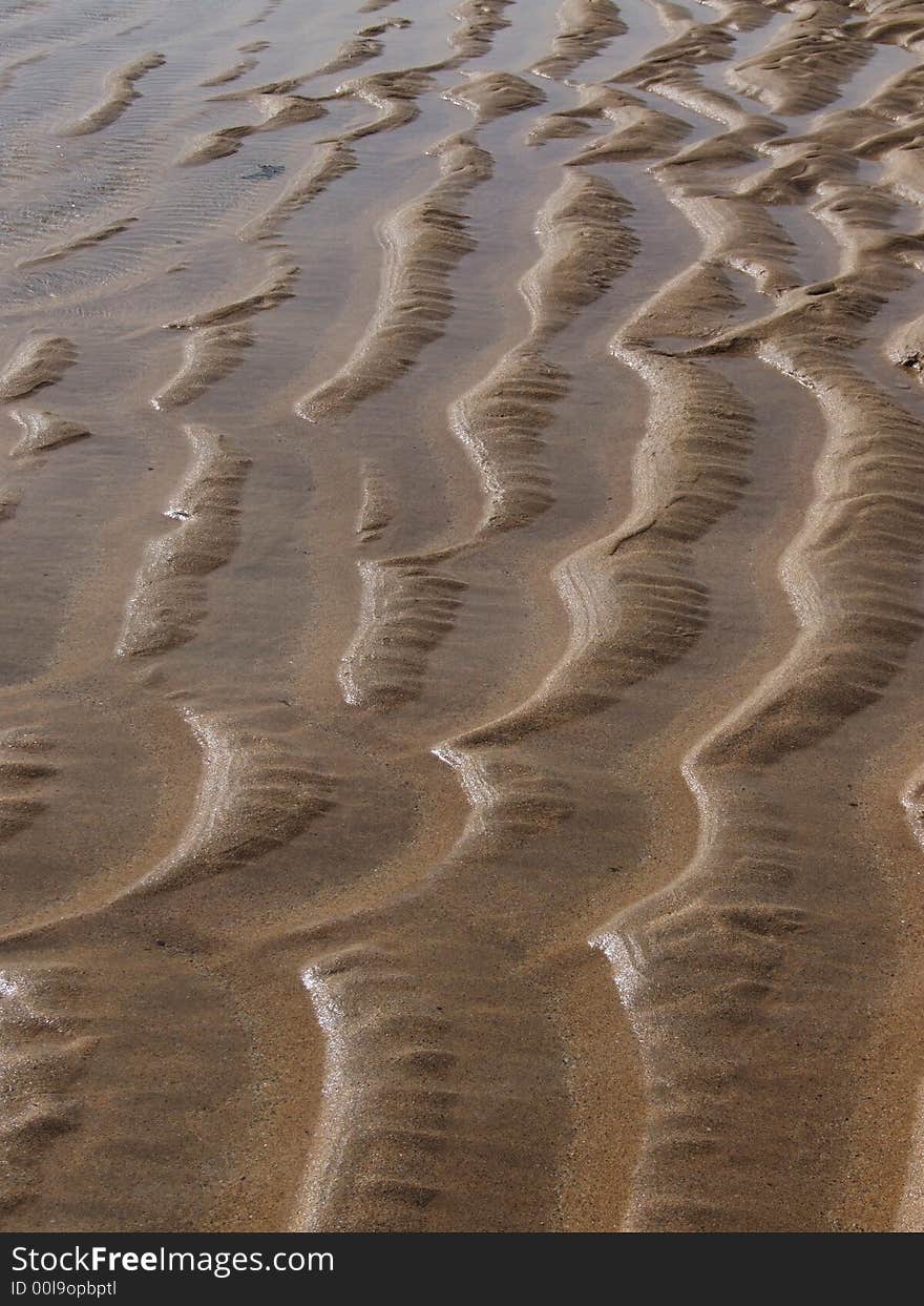 Wet sand on English (Cornwall) beach. Wet sand on English (Cornwall) beach