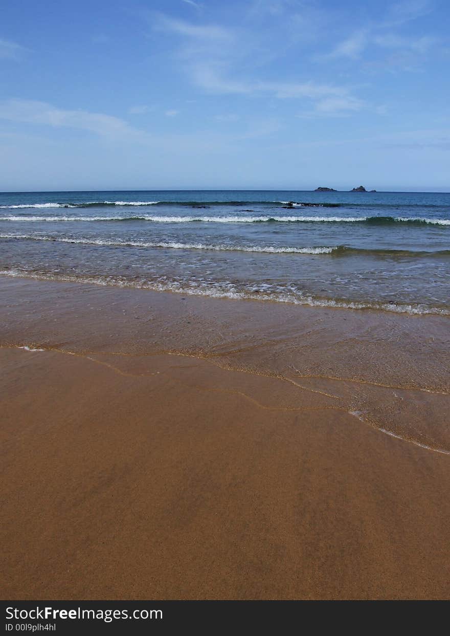 Looking out to sea from Constantine Bay, Cornwall, England