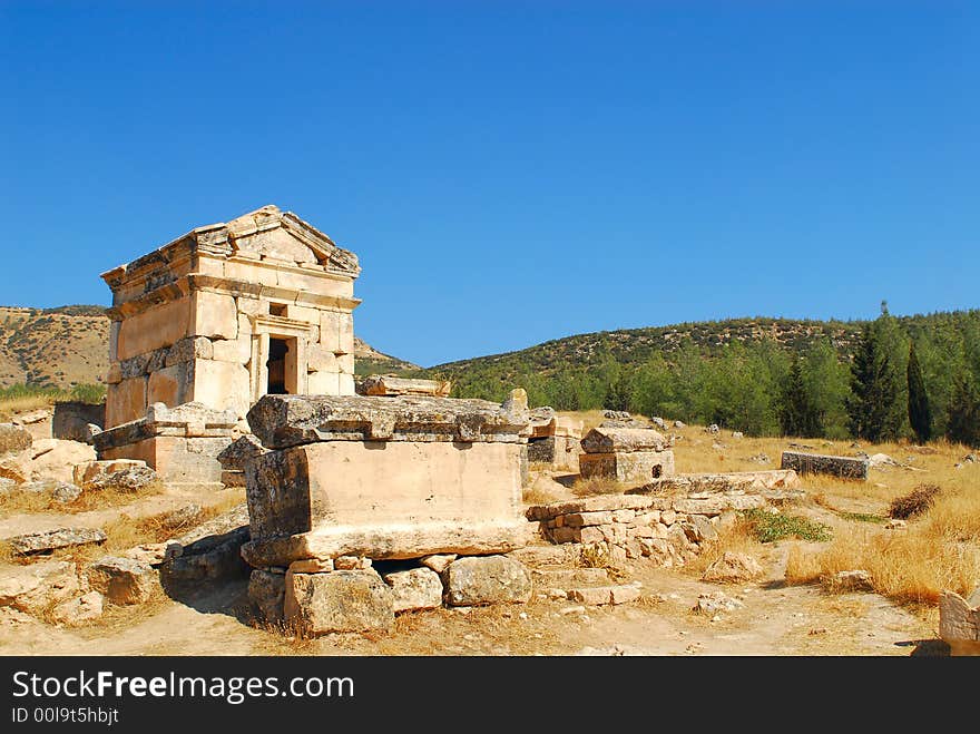 Ancient ruins of ancient city on a background the sky. Ancient ruins of ancient city on a background the sky