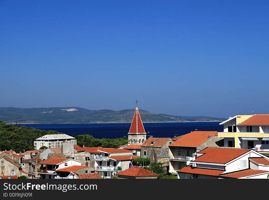 City at seashore