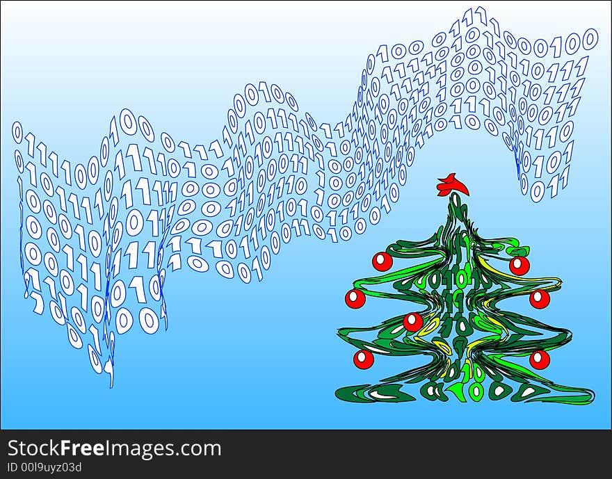 New year’s tree information. Drawing. New year’s tree information. Drawing.