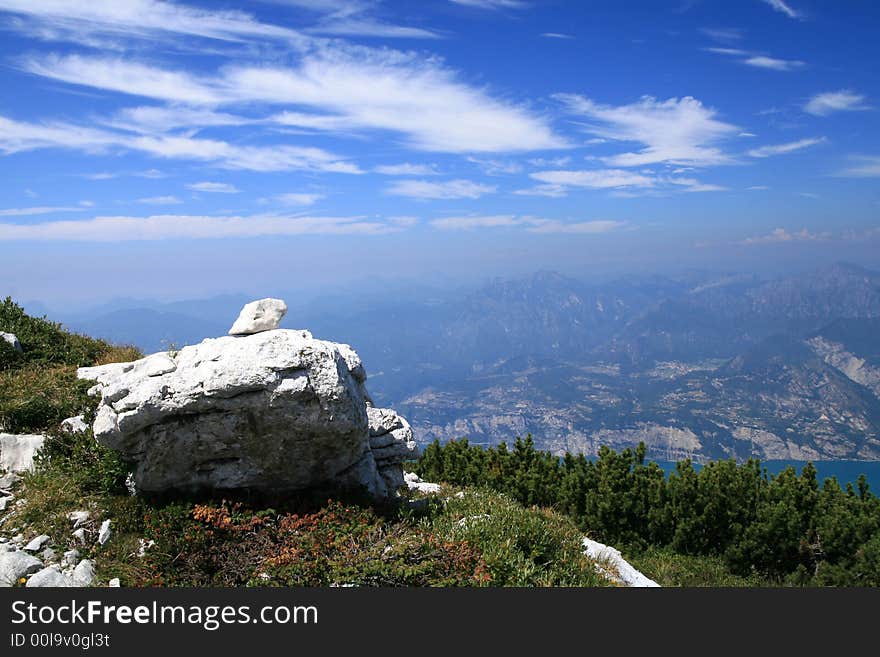 Rocks above the Lake of Garda