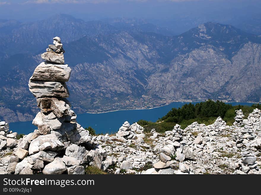 Rocks above the Lake of Garda