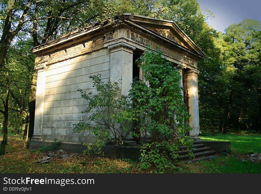 Old crypt in the forest