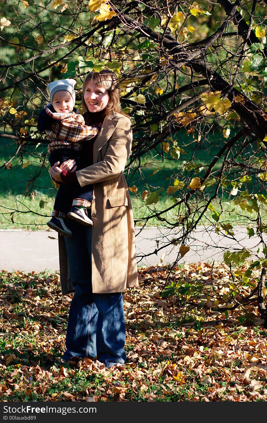 Little boy and his mother in park. Little boy and his mother in park