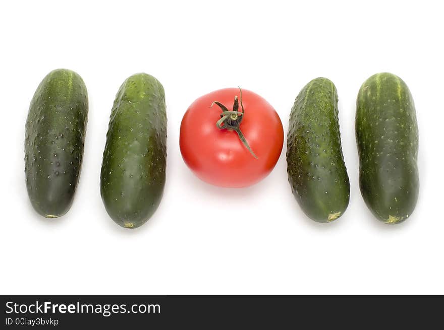 Series object on white - food - vegetable still life. Series object on white - food - vegetable still life