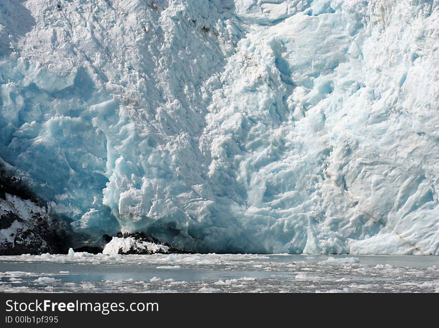 Glacier in Alaska at edge of sea. Glacier in Alaska at edge of sea.