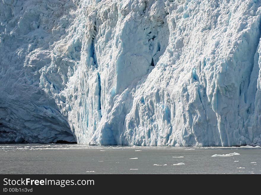 Glacier in Alaska at edge of sea. Glacier in Alaska at edge of sea.