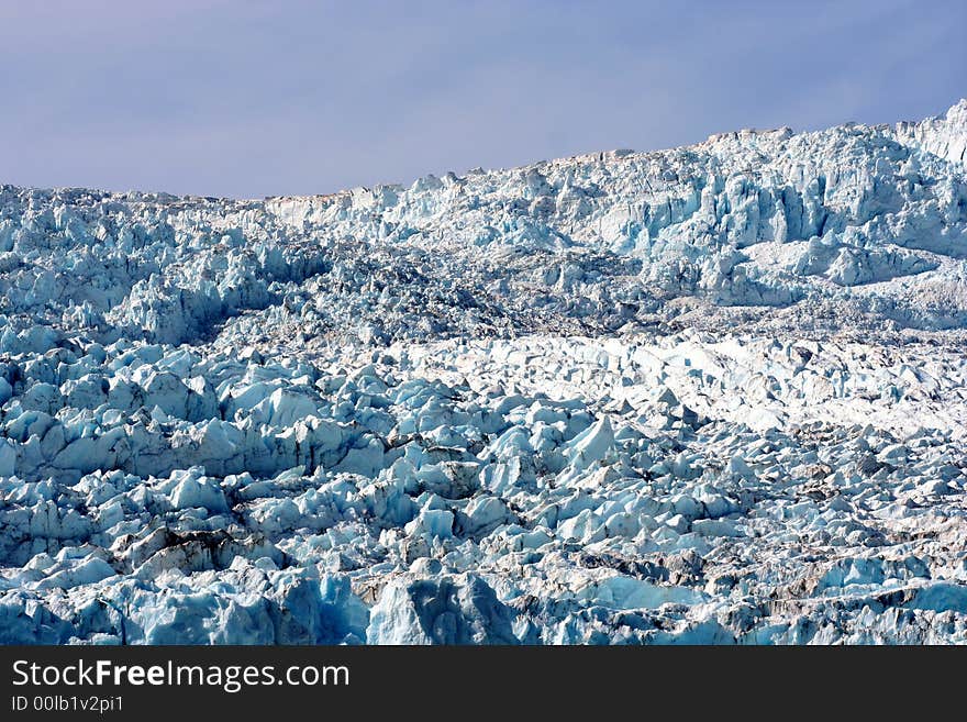 Glacier with snow field in Alaska. Glacier with snow field in Alaska.