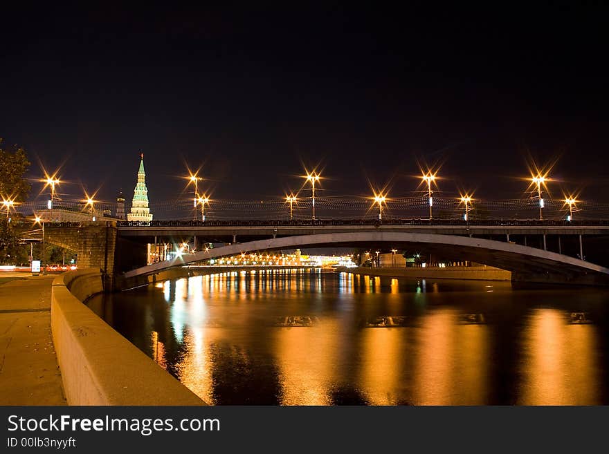 Sidewalk autumn bad bridge car city colored embankment evening fanari fantan fires foliage form fountain from headlights lanterns moscow night rain river street the weather wet